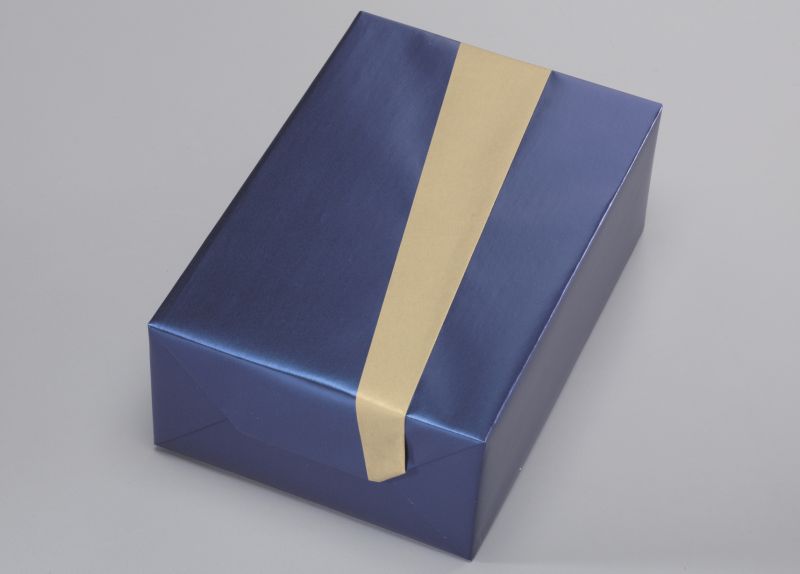 Gift wrapping paper solid color blue pearlescent / gold