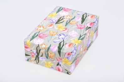 Gift wrapping paper colorful blossoms