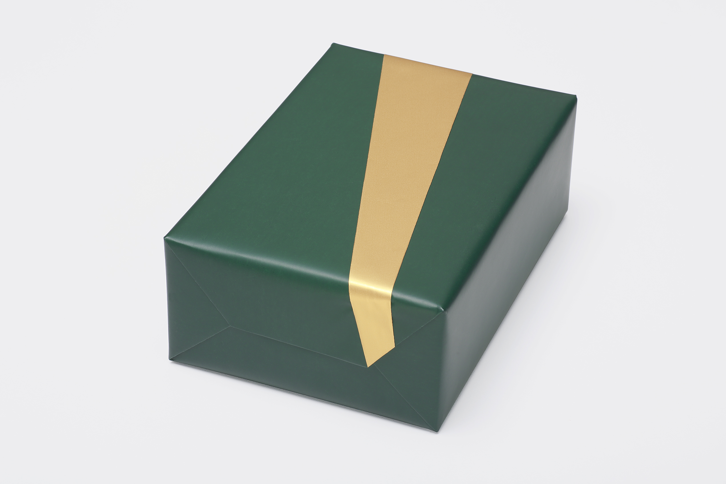 Gift wrapping paper solid color fir green/gold