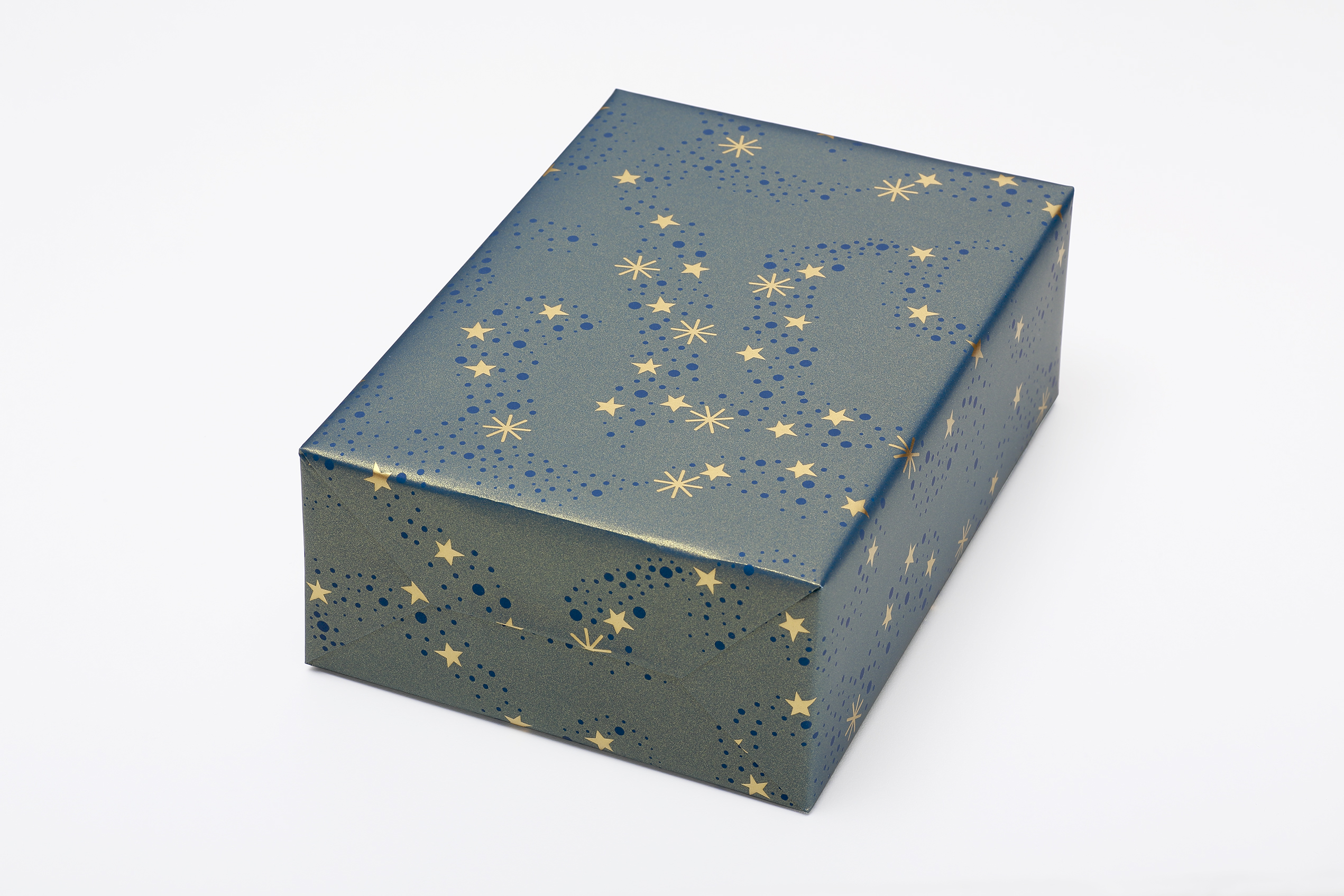 Gift wrapping paper Stars blue/gold